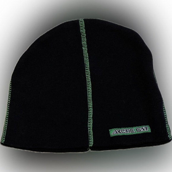 ☃️❄️Arctic Cat Beanie / Cap | Black with Green Accents - Picture 9 of 13